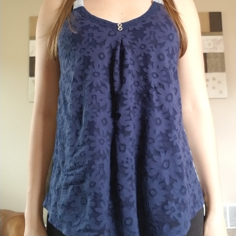 Cute floral lace shirt.